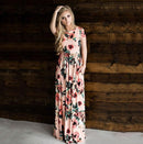 Women's Flower Printing Maxi Dress - GIGI & POPO - Women - Pink / XXL