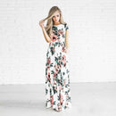 Women's Flower Printing Maxi Dress - GIGI & POPO - Women - White / 3XL