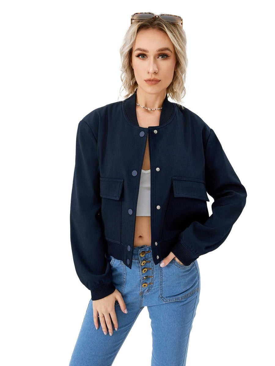 Women's Lightweight Cropped Bomber Jacket - GIGI & POPO