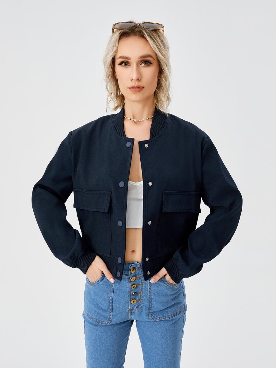Women's Lightweight Cropped Bomber Jacket - GIGI & POPO