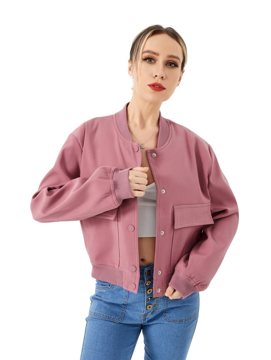 Women's Lightweight Cropped Bomber Jacket - GIGI & POPO