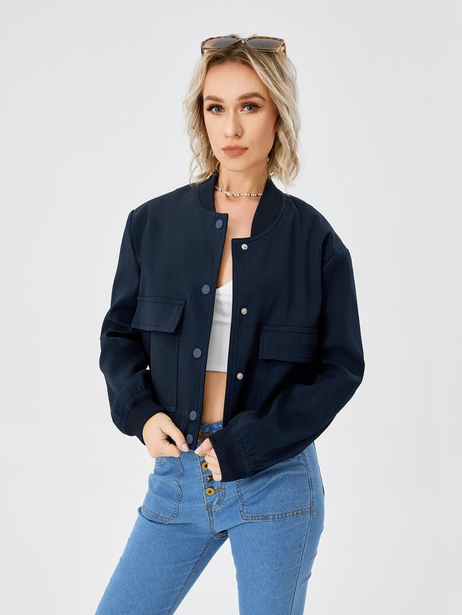 Women's Lightweight Cropped Bomber Jacket - GIGI & POPO