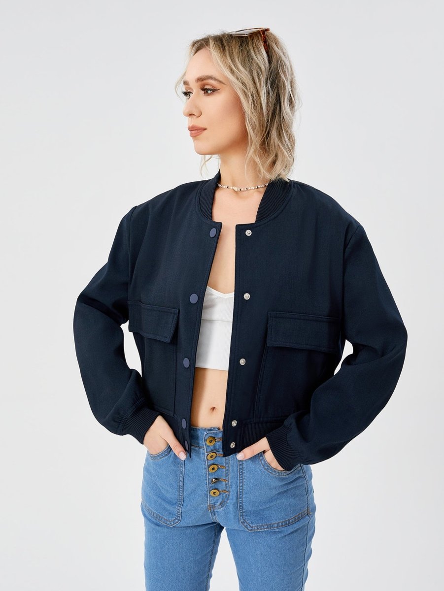 Women's Lightweight Cropped Bomber Jacket - GIGI & POPO