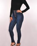 Women's Low Rise Slim Fit Jeans - GIGI & POPO - Jeans - Deep Blue / L