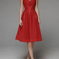 Women's Summer Sling Embroidered Sleeveless Dress - GIGI & POPO - Women - Red / XS